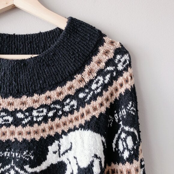 Free People Sweater NWT Nellie sweater women's chunky knit oversized black - Picture 8 of 15